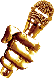 3D Golden Microphone Illustration